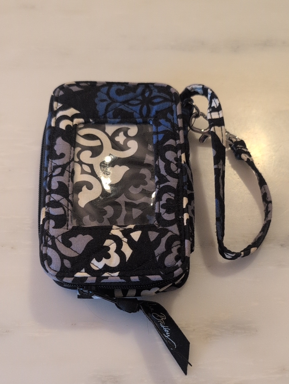 Vera Bradley Blue Floral Wristlet ID Case